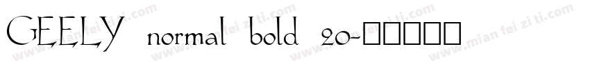 GEELY normal bold 20字体转换